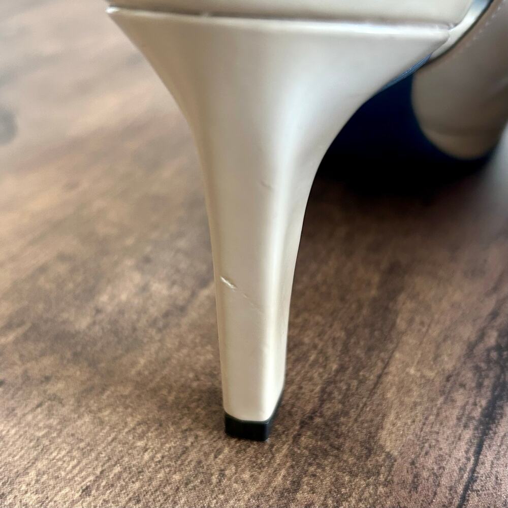 Women’s 9.5 Lifestride Memory foam Career Slingback Pump Peep toe Nude Sandal - Picture 9 of 10